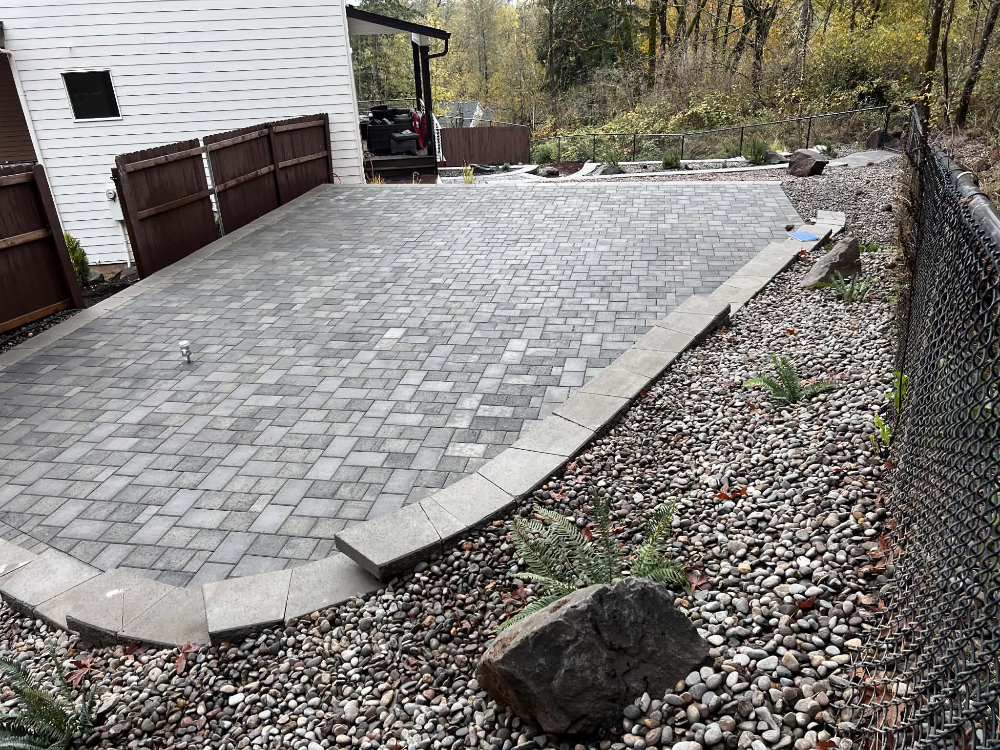 Backyard paver patio in Portland, OR