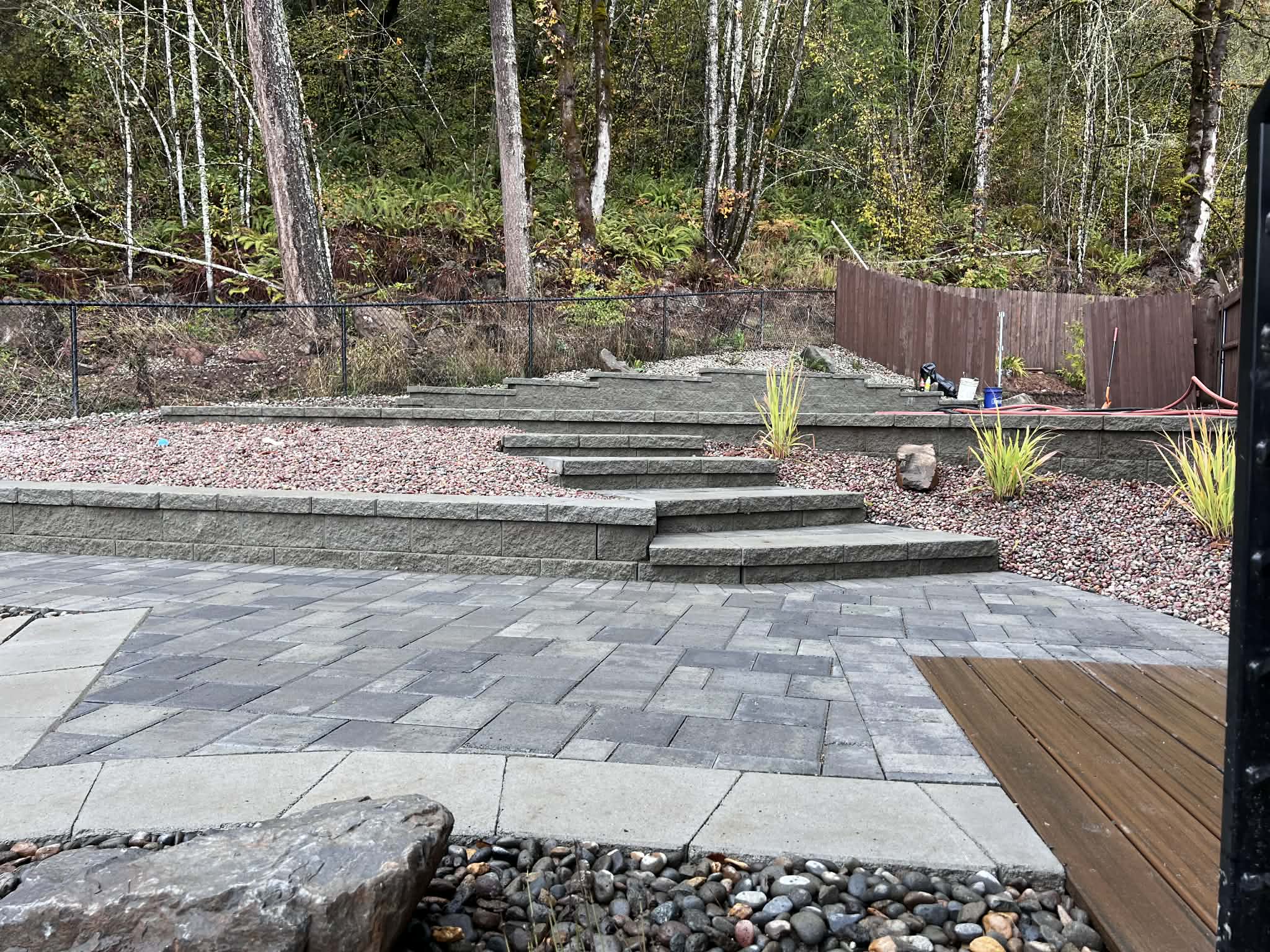 Stepped paver retaining wall in Portland, OR