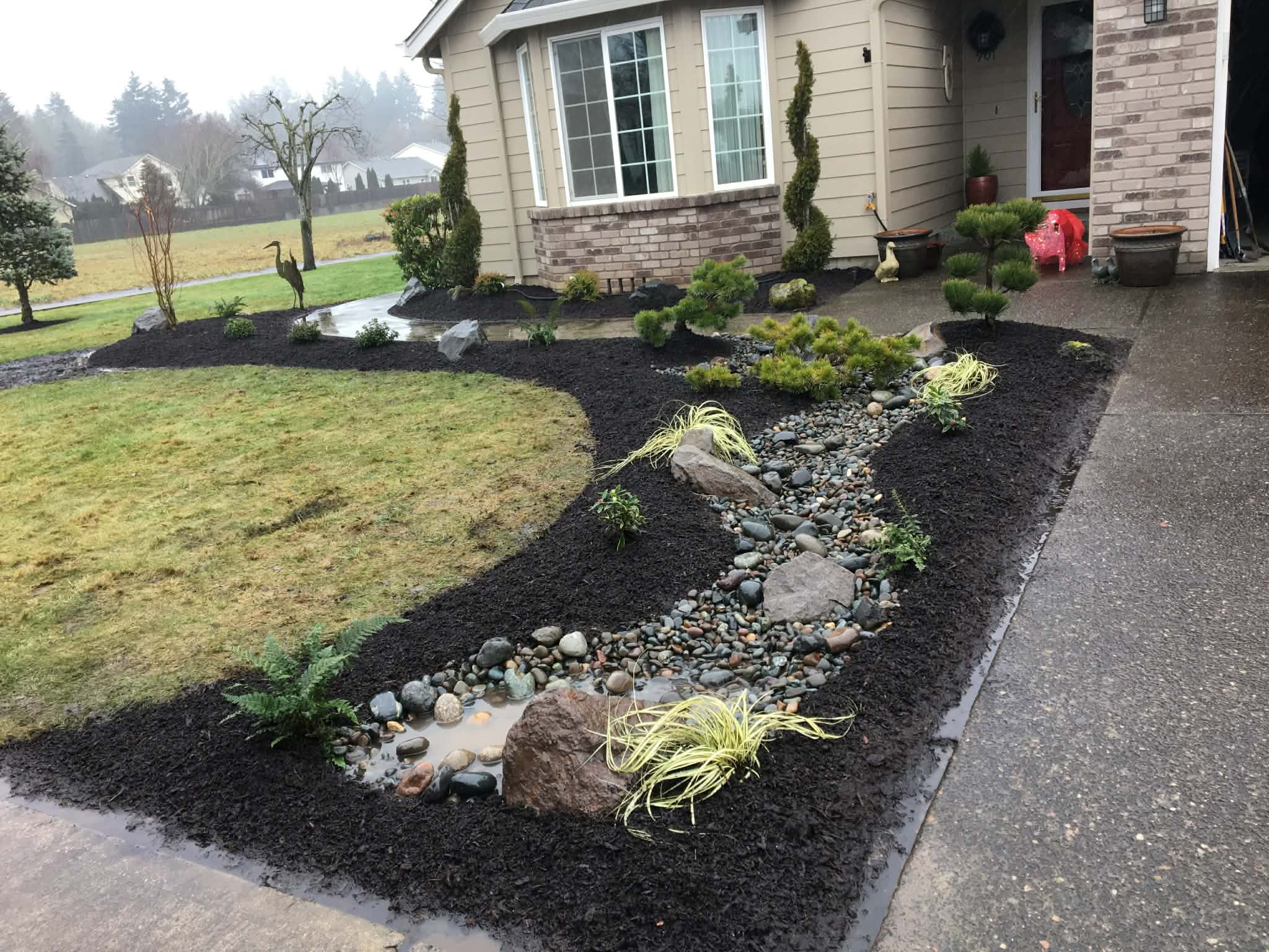 Front yard landscape bed in Ridgefield, WA