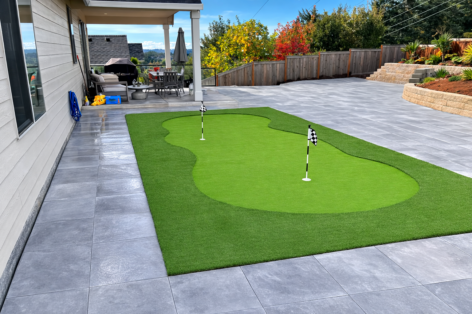 Putting green patio in Ridgefield, WA
